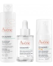 Avène Cicalfate+ Комплект - Измивен гел, Серум и Крем SPF50+, 200 + 2 х 30 ml -1